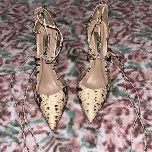 Steve Madden alligator lace up heels
